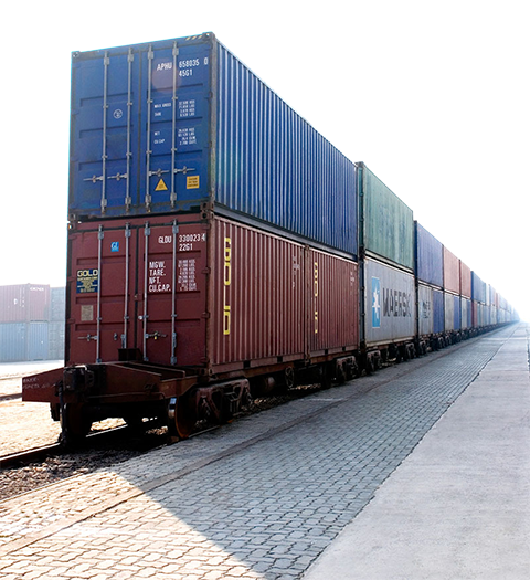 containers on a train